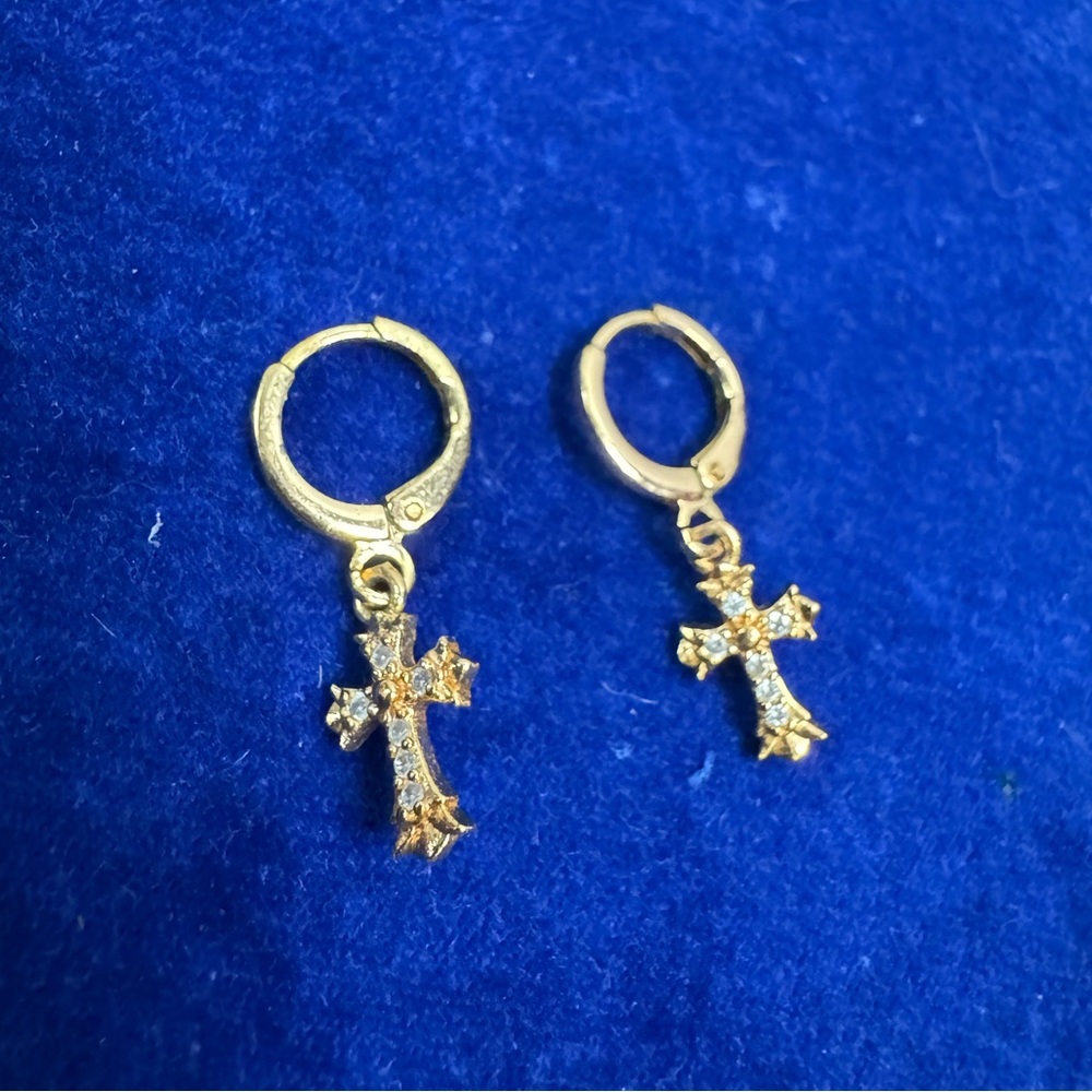 Catholic cross earring
